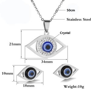 Stainless steel Evil Eye Protection Necklace